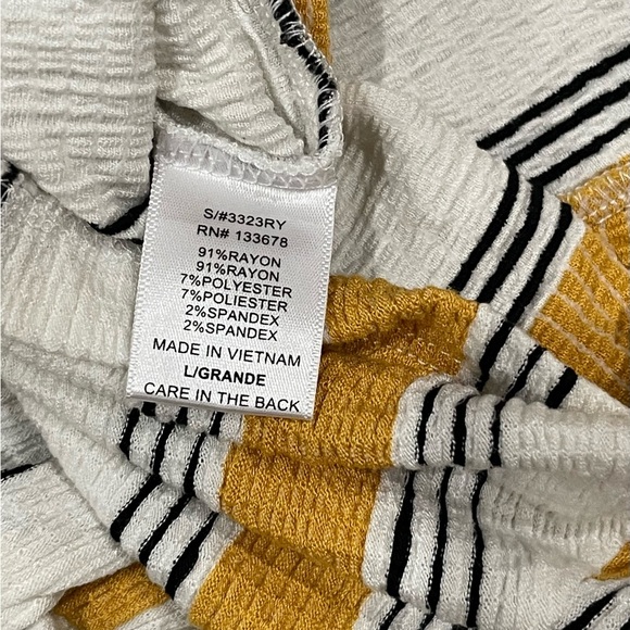 Love Tree Mustard and White Striped Top - Picture 2 of 11